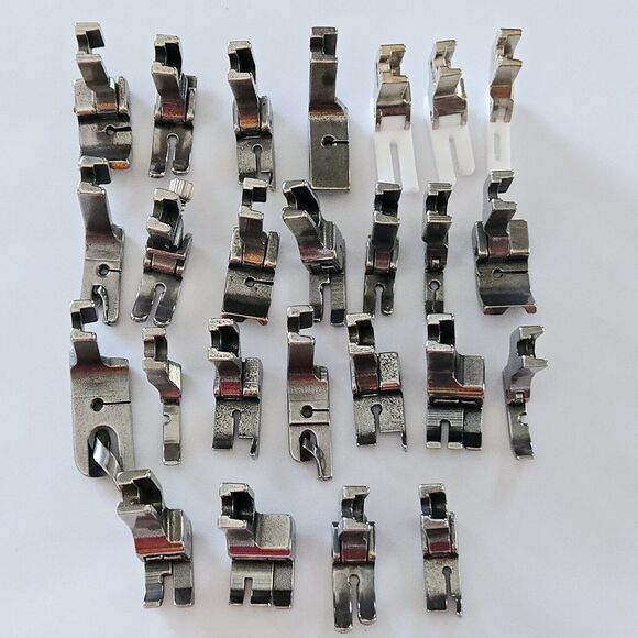 Industrial Needle Feed Sewing Machine Zipper Foot Set 25 Different + Storage Box - Picture 1 of 15